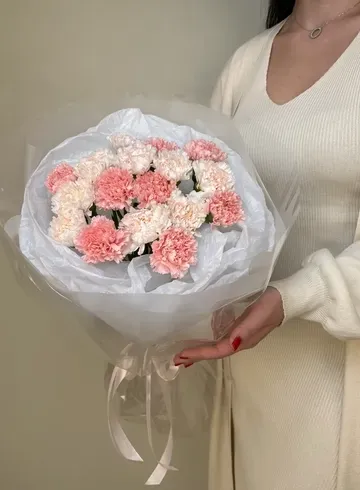 Нежный монобукет из диантусов от интернет-магазина цветов в Ижевске