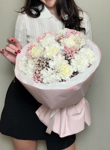 Букет &laquo;Дуэт диантусов и гипсофил&raquo; от интернет-магазина цветов в Ижевске