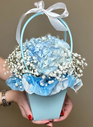 Нежная гортензия в сумочке от интернет-магазина цветов в Ижевске