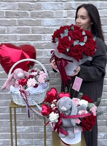 Корзина «love is»  от интернет-магазина цветов в Ижевске