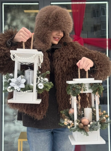 Фонарь зимний со свечой от интернет-магазина цветов в Ижевске