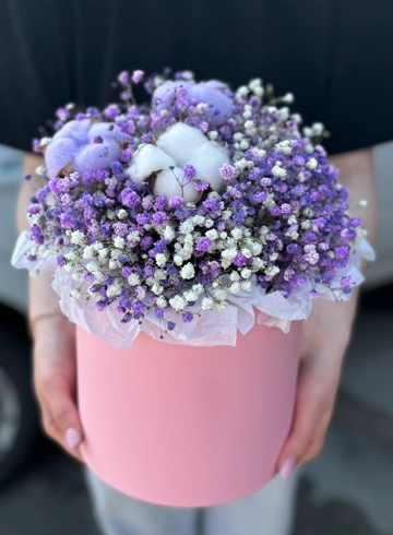 Композиция гипсофила+хлопок  от интернет-магазина цветов в Ижевске