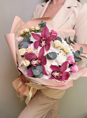 Букет с орхидеей «Моей любимой» от интернет-магазина цветов в Ижевске